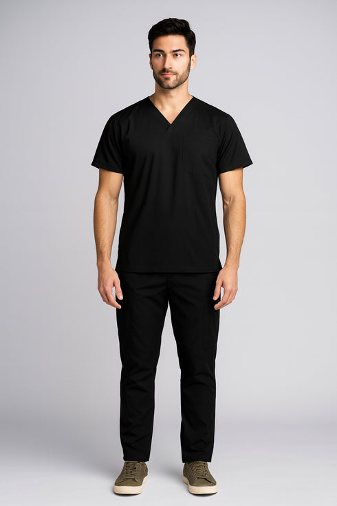 Men's V-Neck Utility Scrub – Multi-Pocket